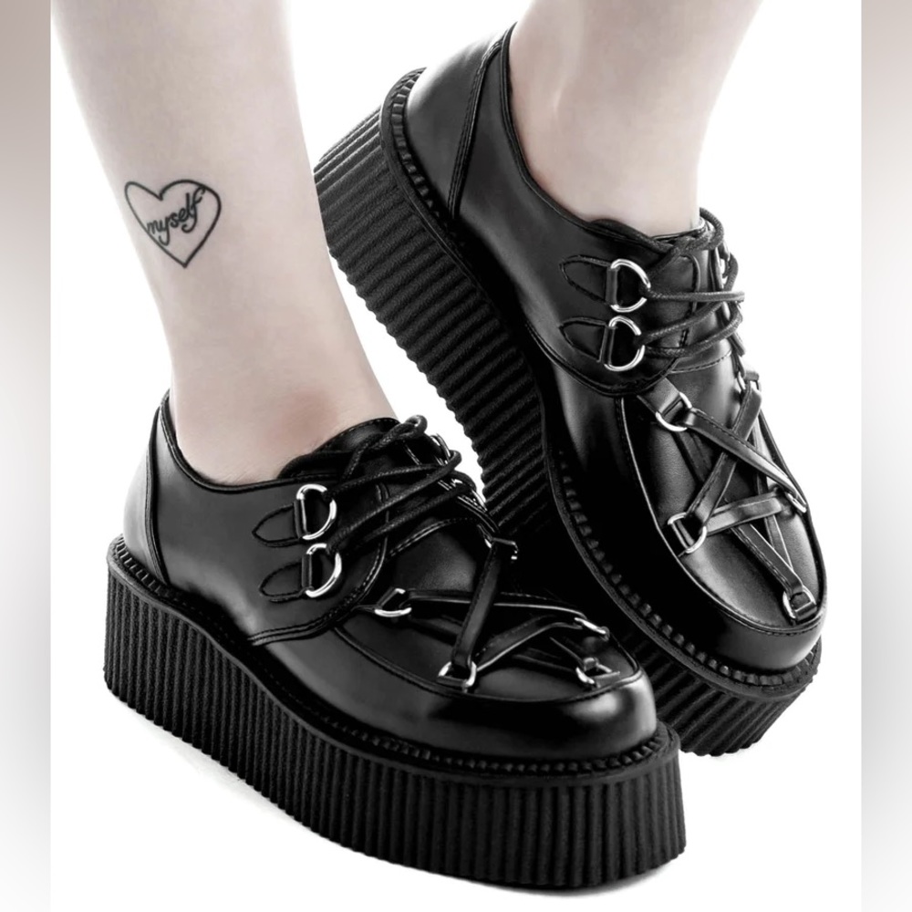 Killstar Hexcellent Black Creepers US Size 9 UK 40/7
